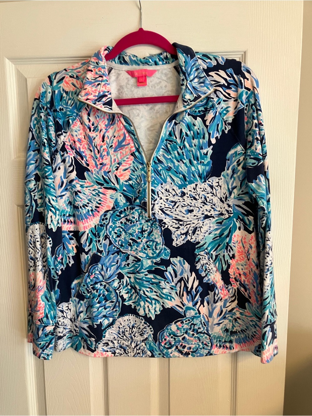 Lilly Pulitzer Luxletic Sea Turtle Half Zip Pullover Small